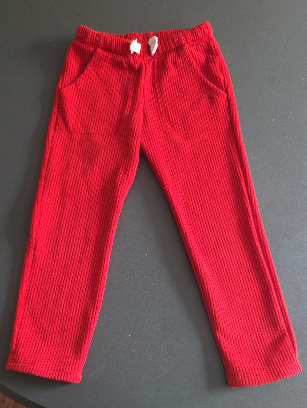 Cat & Jack Bright Red Ribbed Pull-On Joggers